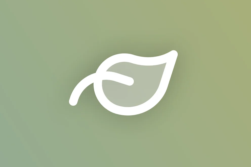  Leaf icon on a green background.